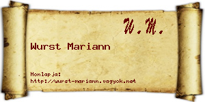 Wurst Mariann névjegykártya