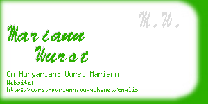 mariann wurst business card